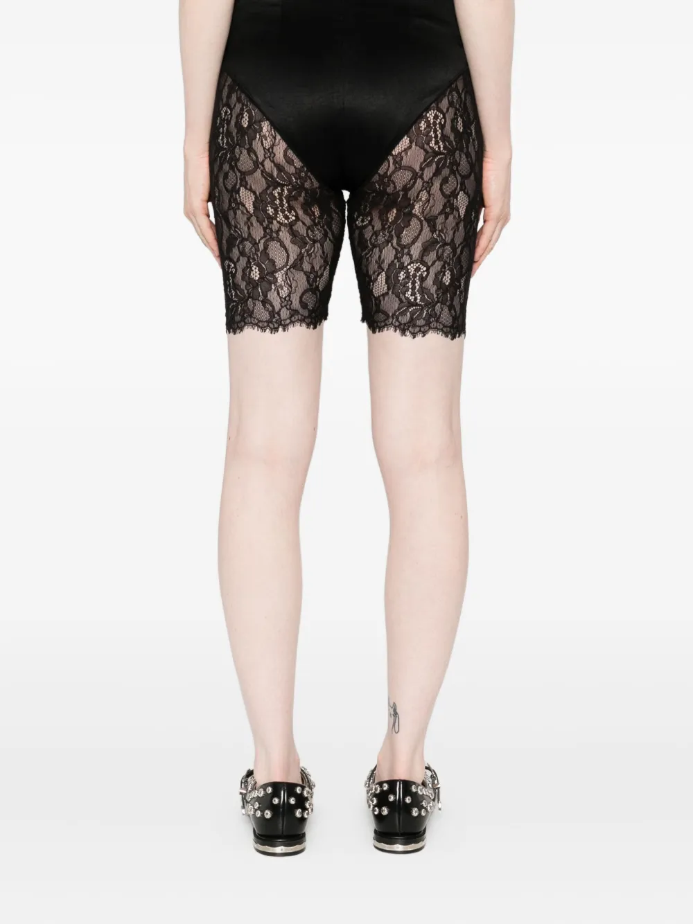 Alexander McQueen Shorts met kant Zwart