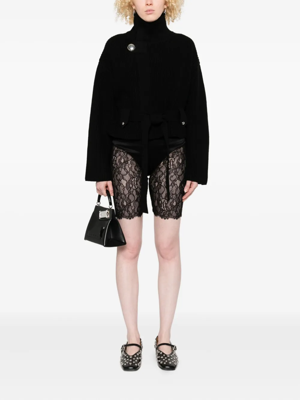 Alexander McQueen Shorts met kant Zwart