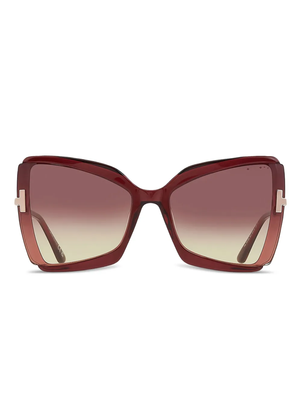 TOM FORD Eyewear Butterfly zonnebril met volledig montuur Rood