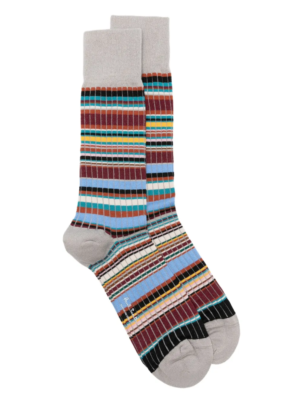 striped ribbed socks