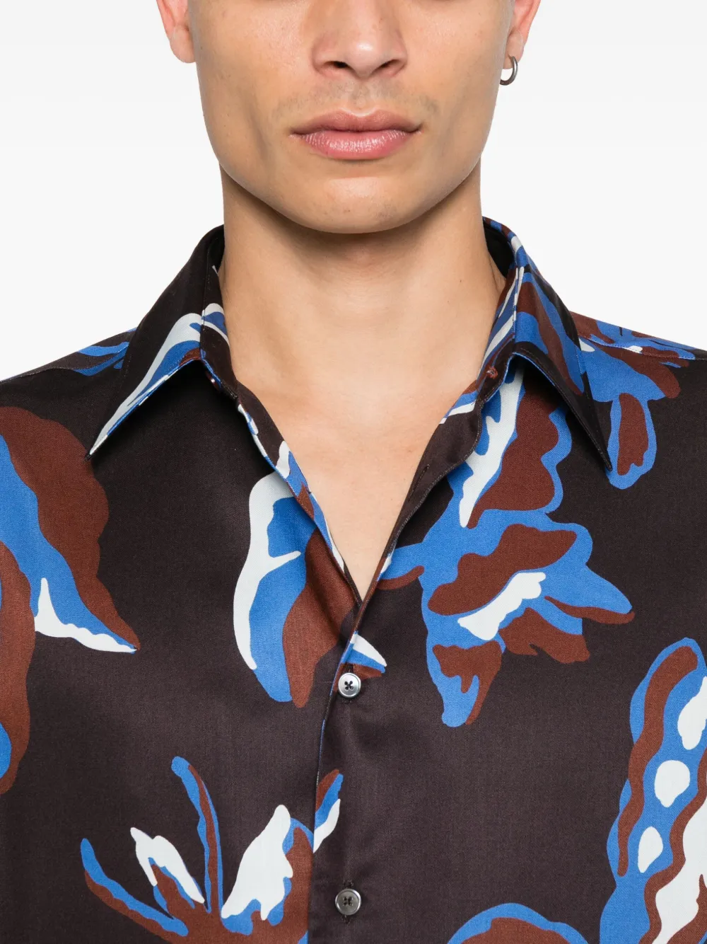 Paul Smith Overhemd met geometrische print Bruin