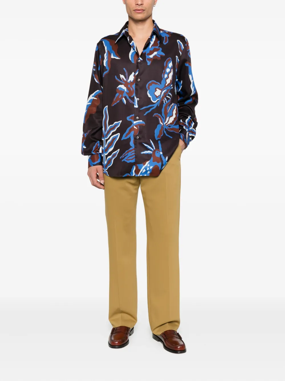 Paul Smith Overhemd met geometrische print - Bruin