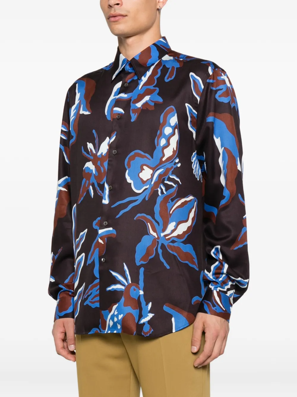 Paul Smith Overhemd met geometrische print Bruin