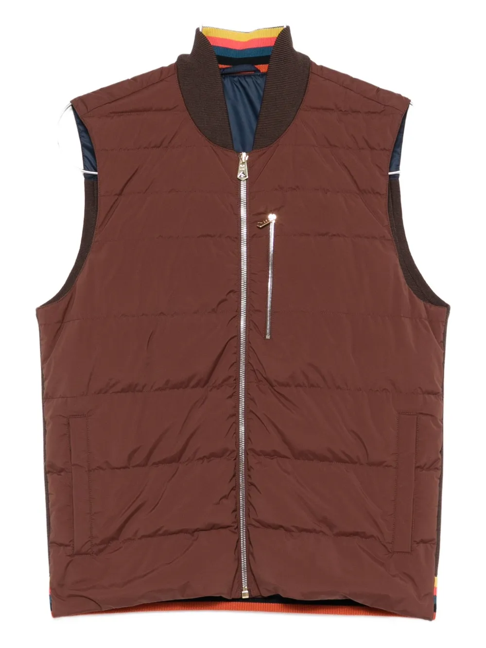 zip-fastening quilted-front gilet