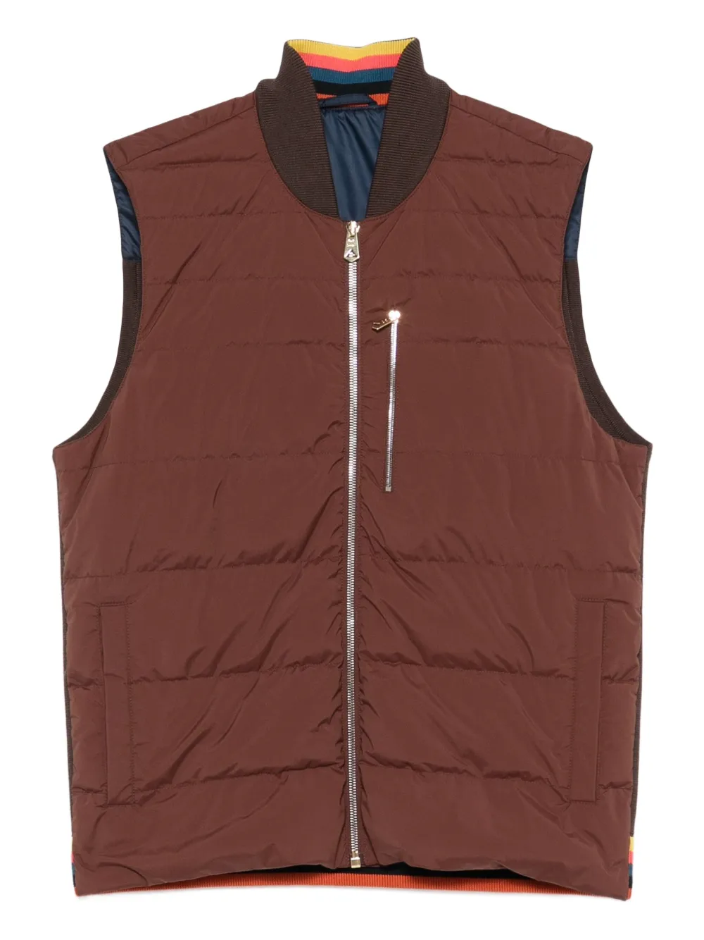 zip-fastening quilted-front gilet
