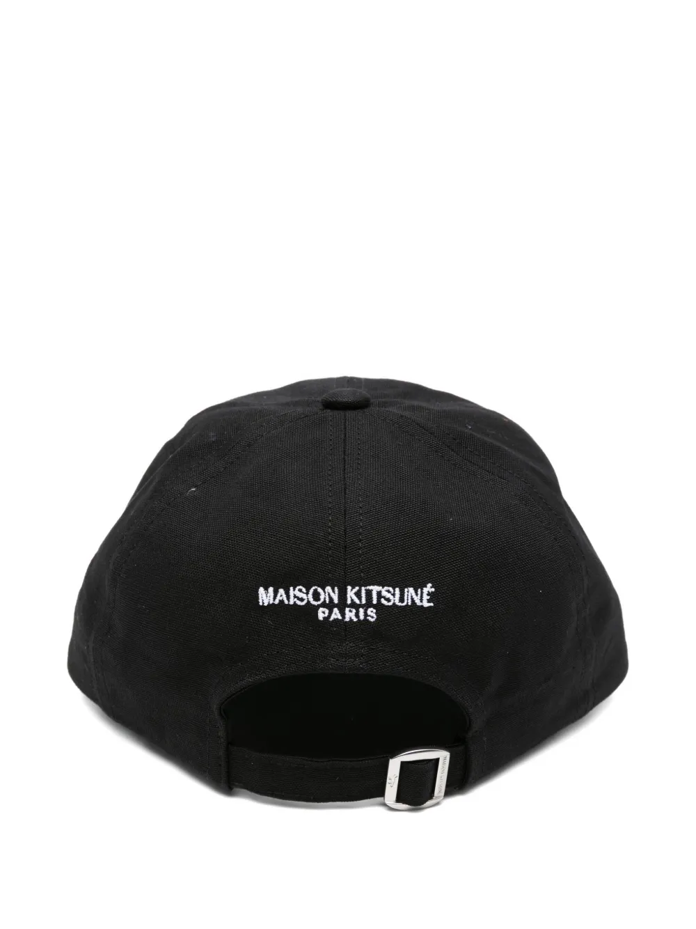 Maison Kitsuné Fox-embroidered baseball cap - Zwart