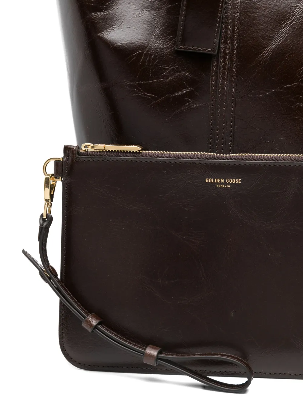 Golden Goose leather belt-detail tote bag Bruin