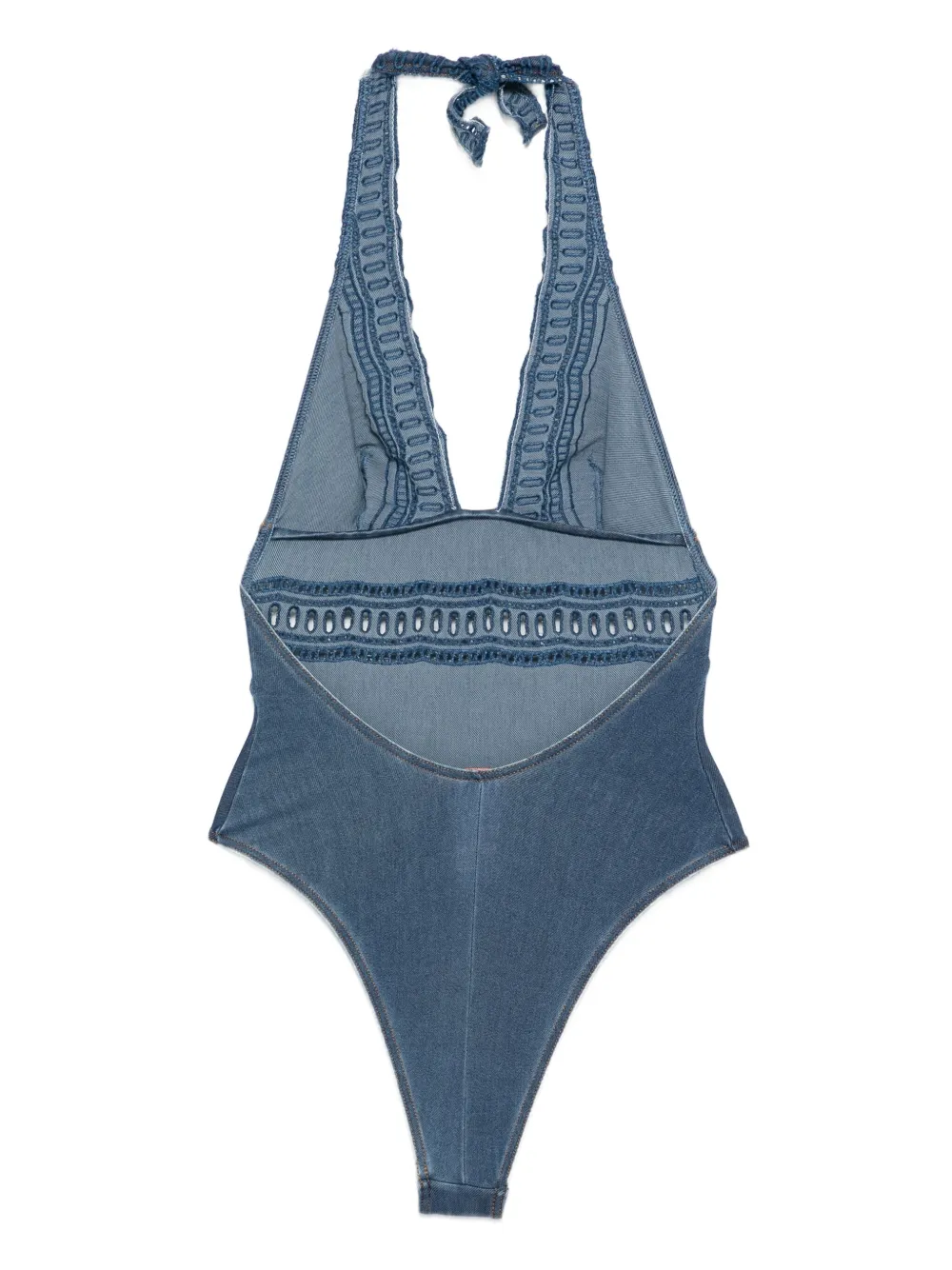 Ermanno Scervino crochet-lace halter swimsuit Blauw
