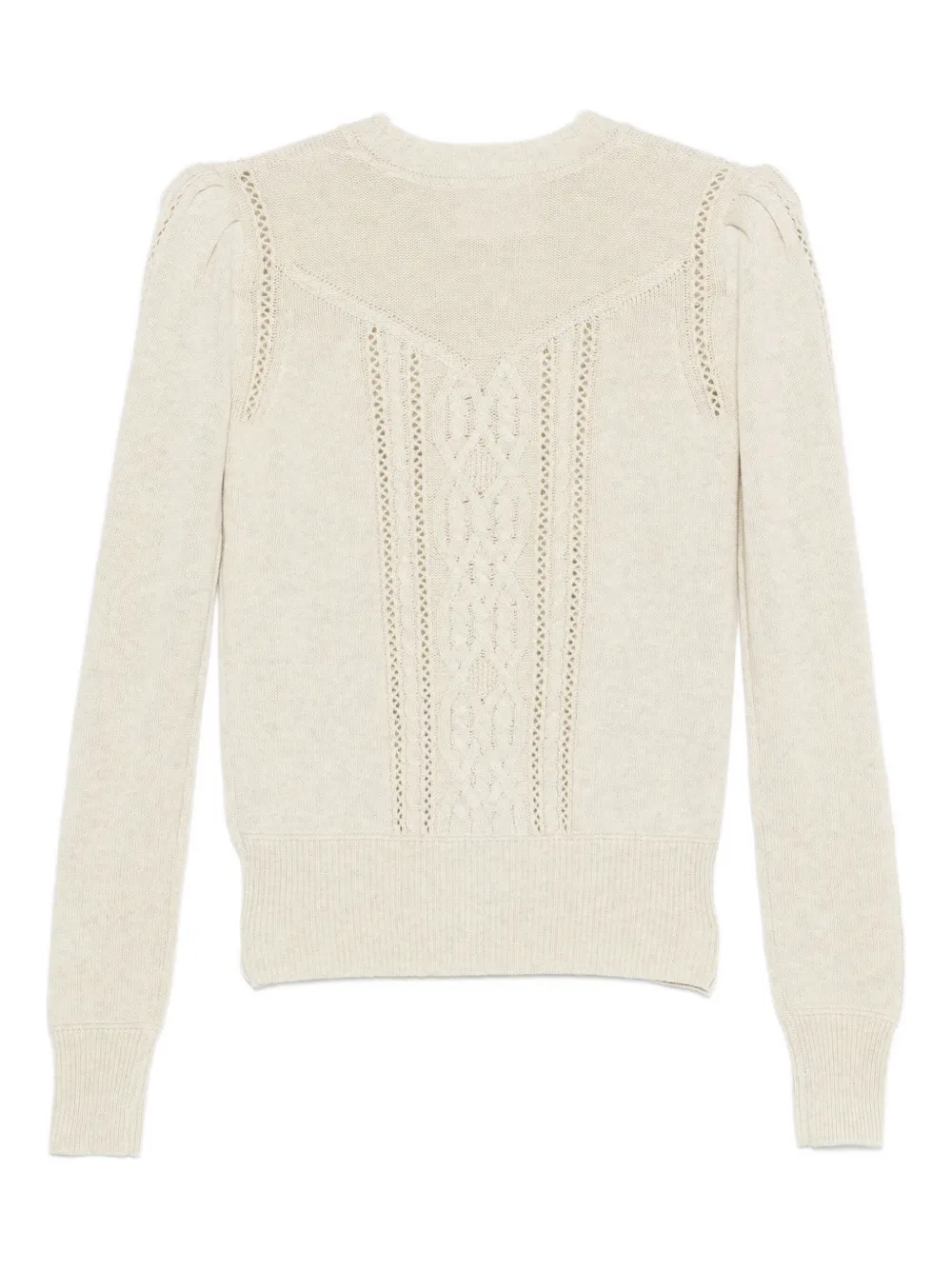 Isabel Marant Étoile Kelia Cable-knit Eyelet-detail Sweater In Neutral