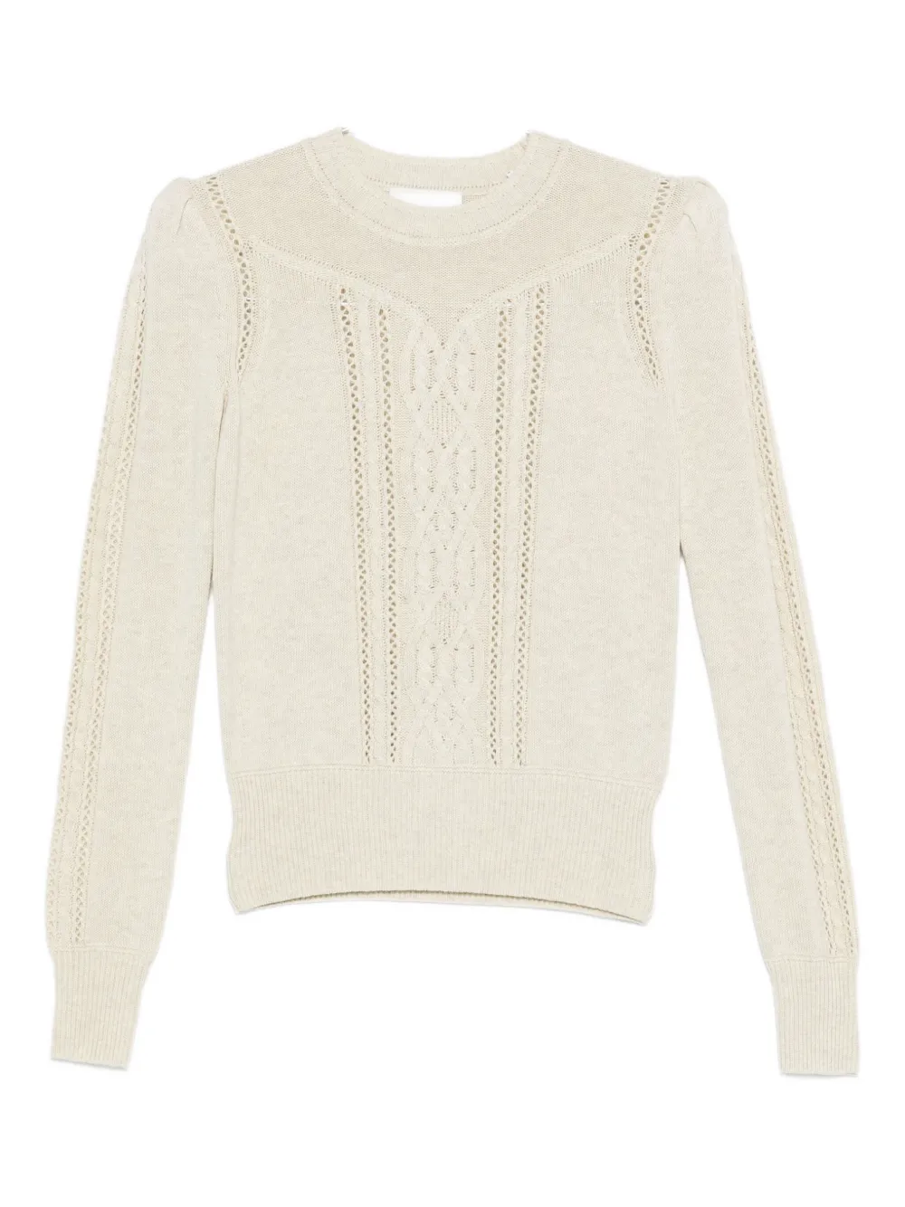 Isabel Marant Étoile Kelia Cable-knit Eyelet-detail Sweater In Neutral