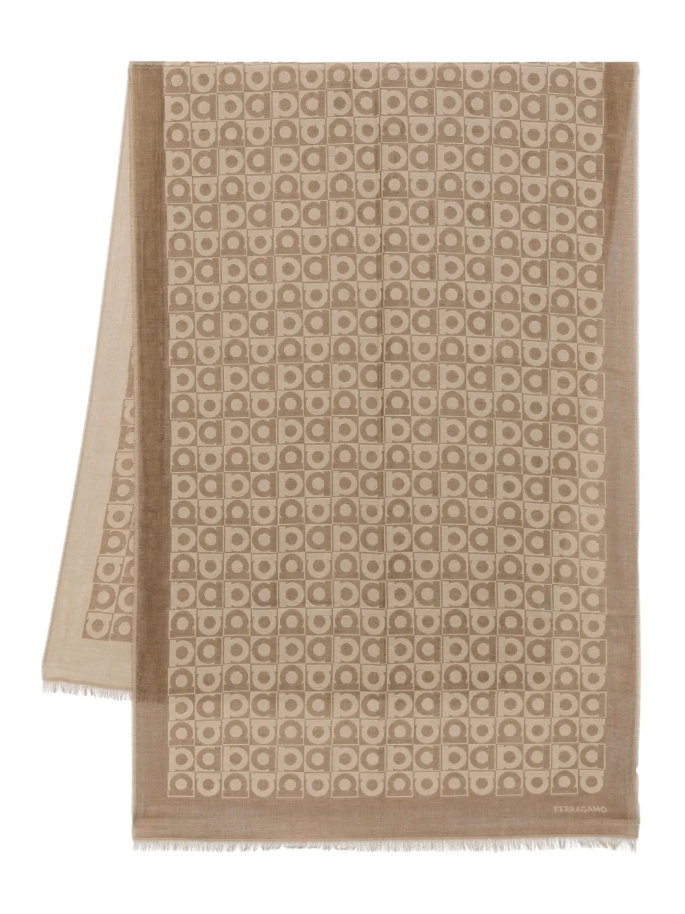 Gancini monogram-pattern scarf