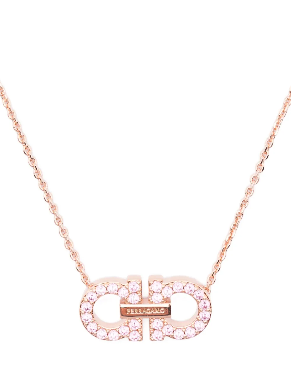 Ferragamo Women 2 Ganci Crystal Necklace In Brown