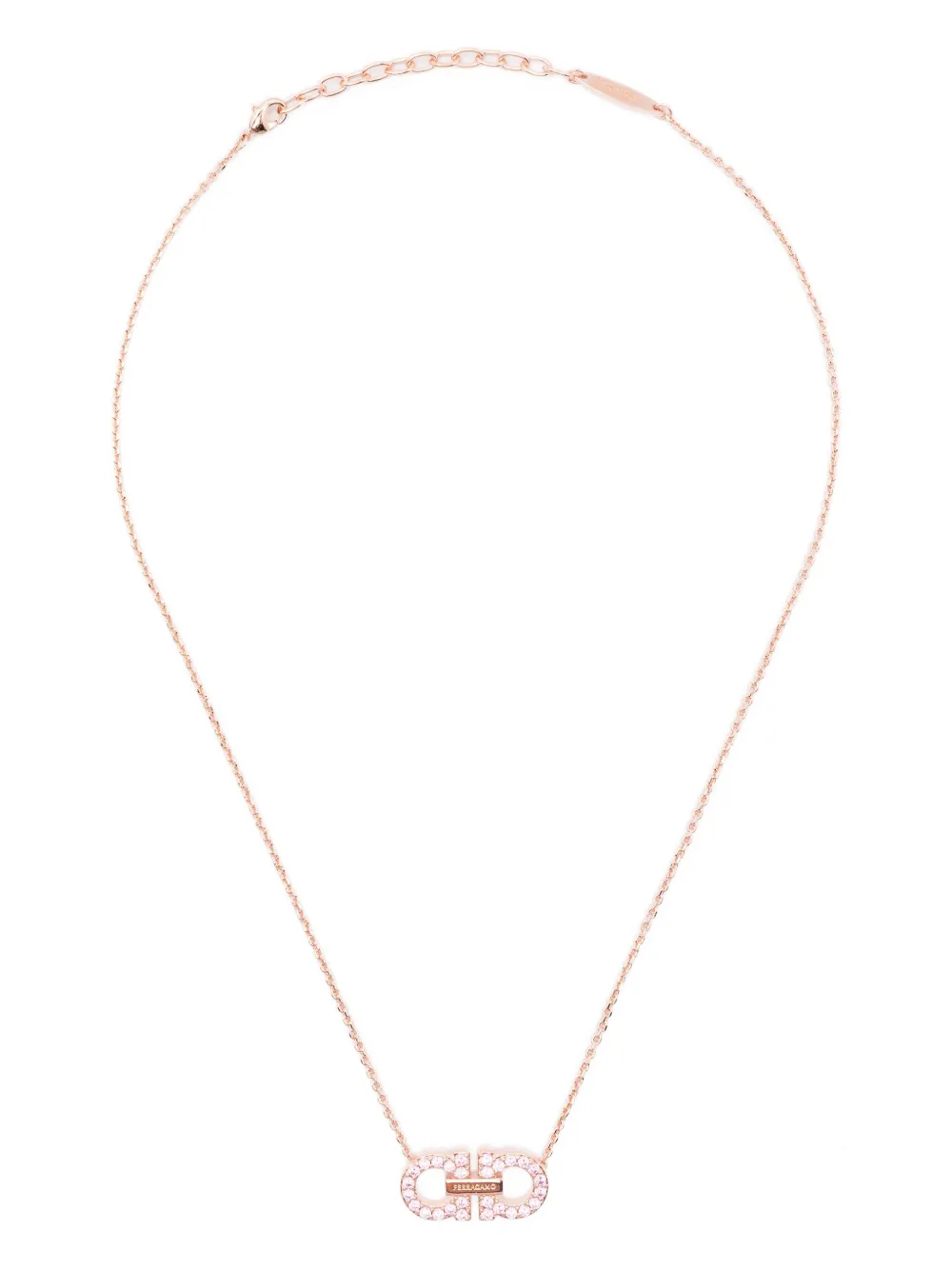 Ferragamo Women 2 Ganci Crystal Necklace In Brown