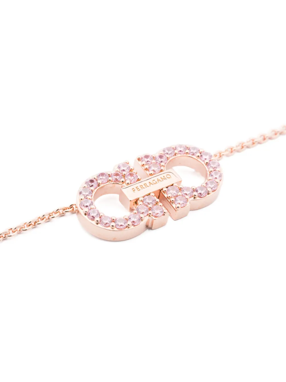 Ferragamo Women 2 Ganci Crystal Necklace In Brown