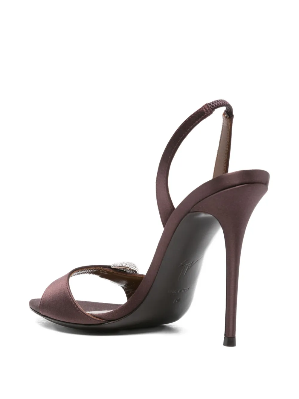 Giuseppe Zanotti 100mm slingback embellished heeled sandals Brown