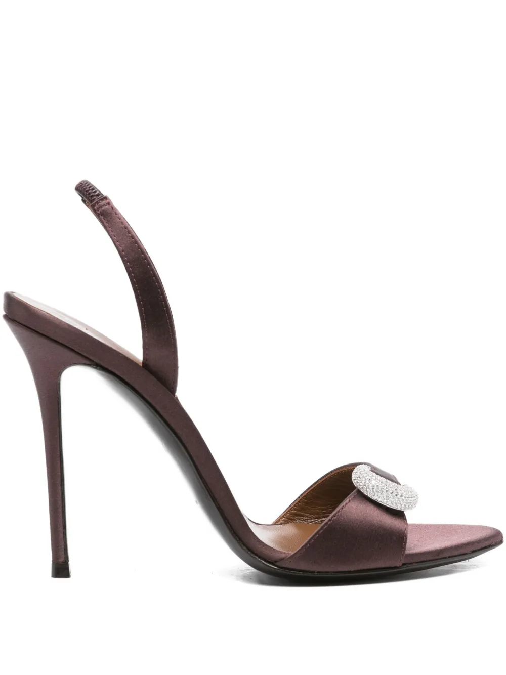 Giuseppe Zanotti 100mm slingback embellished heeled sandals Brown