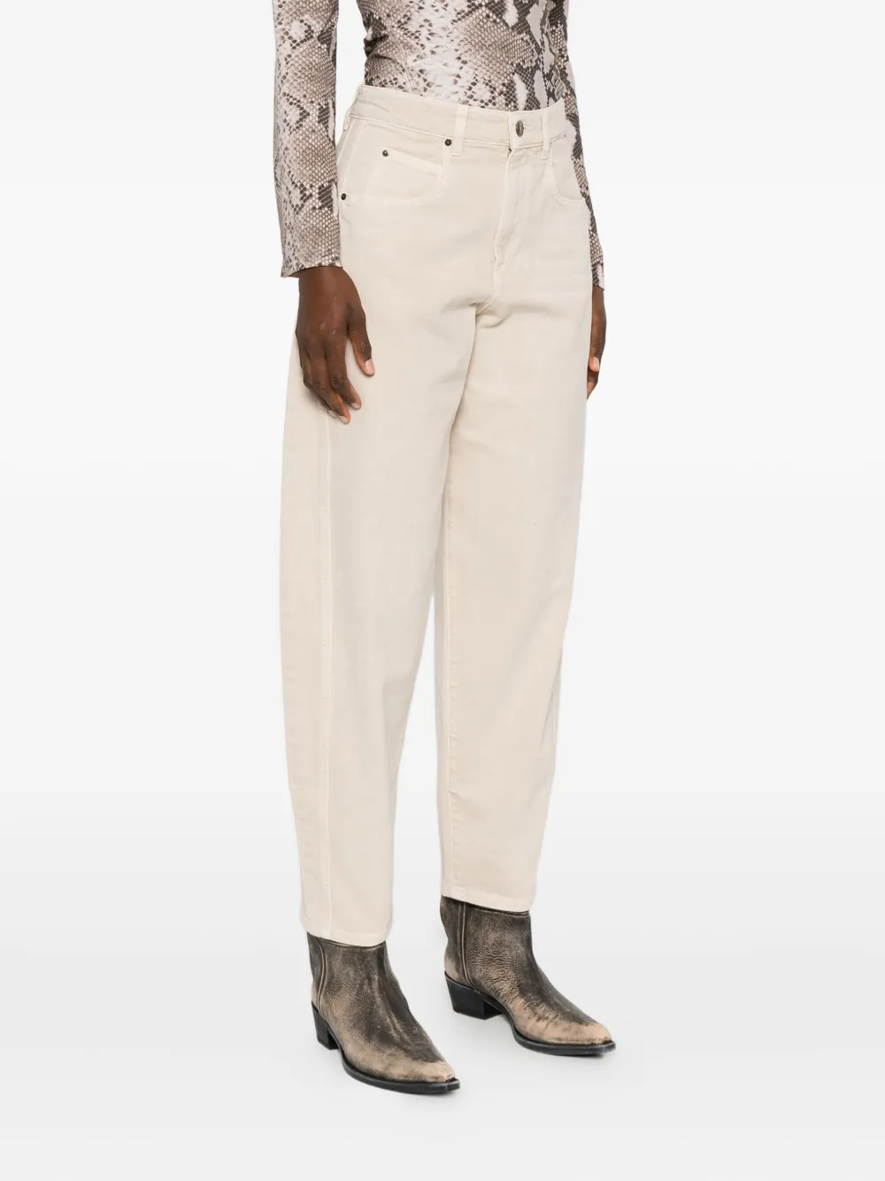 ISABEL MARANT side-seam detail jeans Beige
