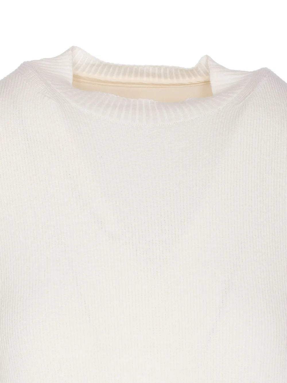 sacai Jurk met ronde hals en ruches Wit