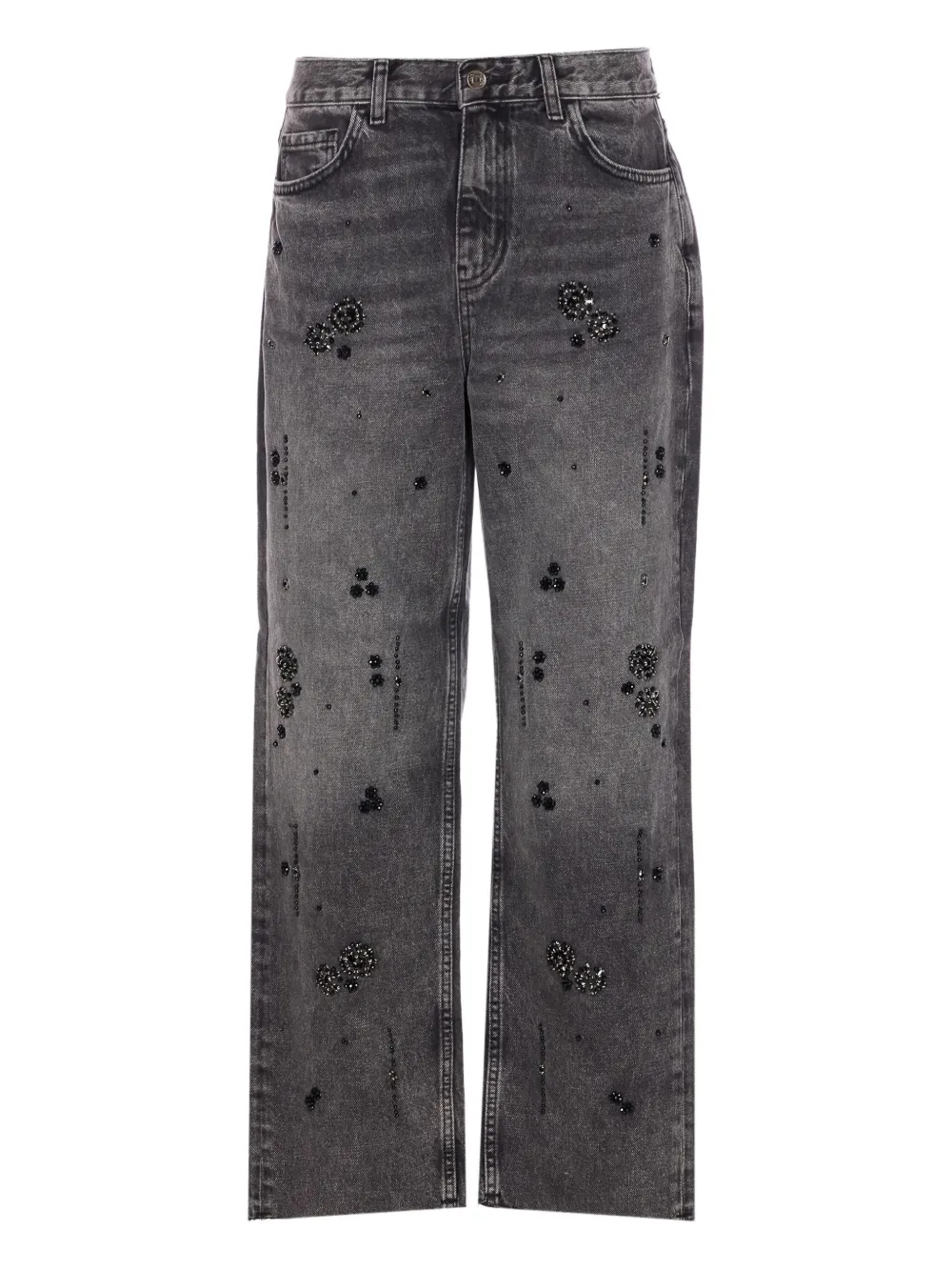 LIU JO jewel-embellished jeans - 87455 DEN BLACK DETAIL LIU JO jewel-embellished jeans - 87455 DEN BLACK DETAIL