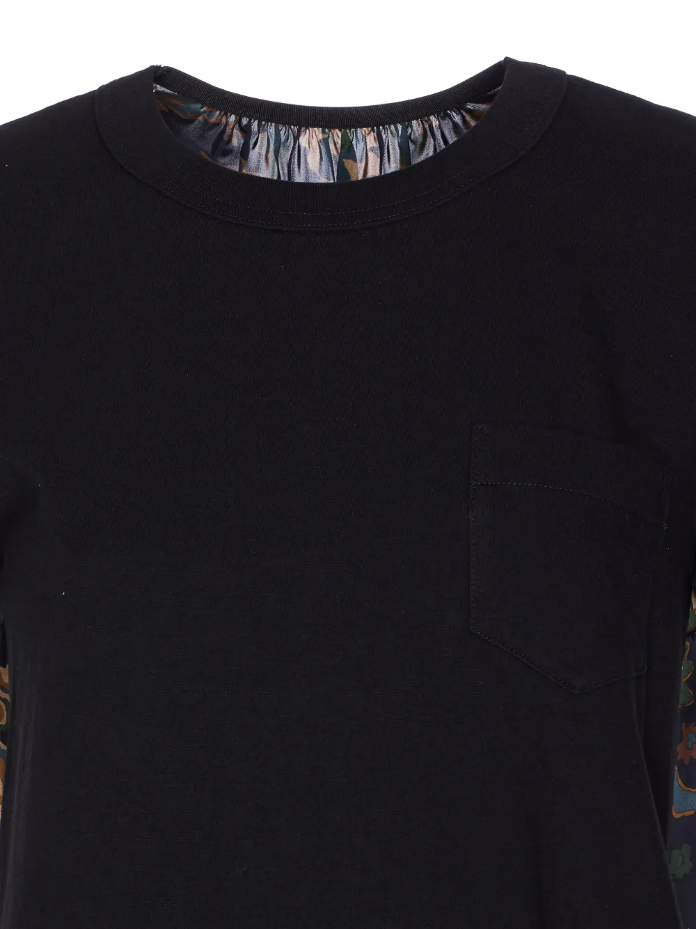 sacai T-shirt met bloemenprint en zak Zwart
