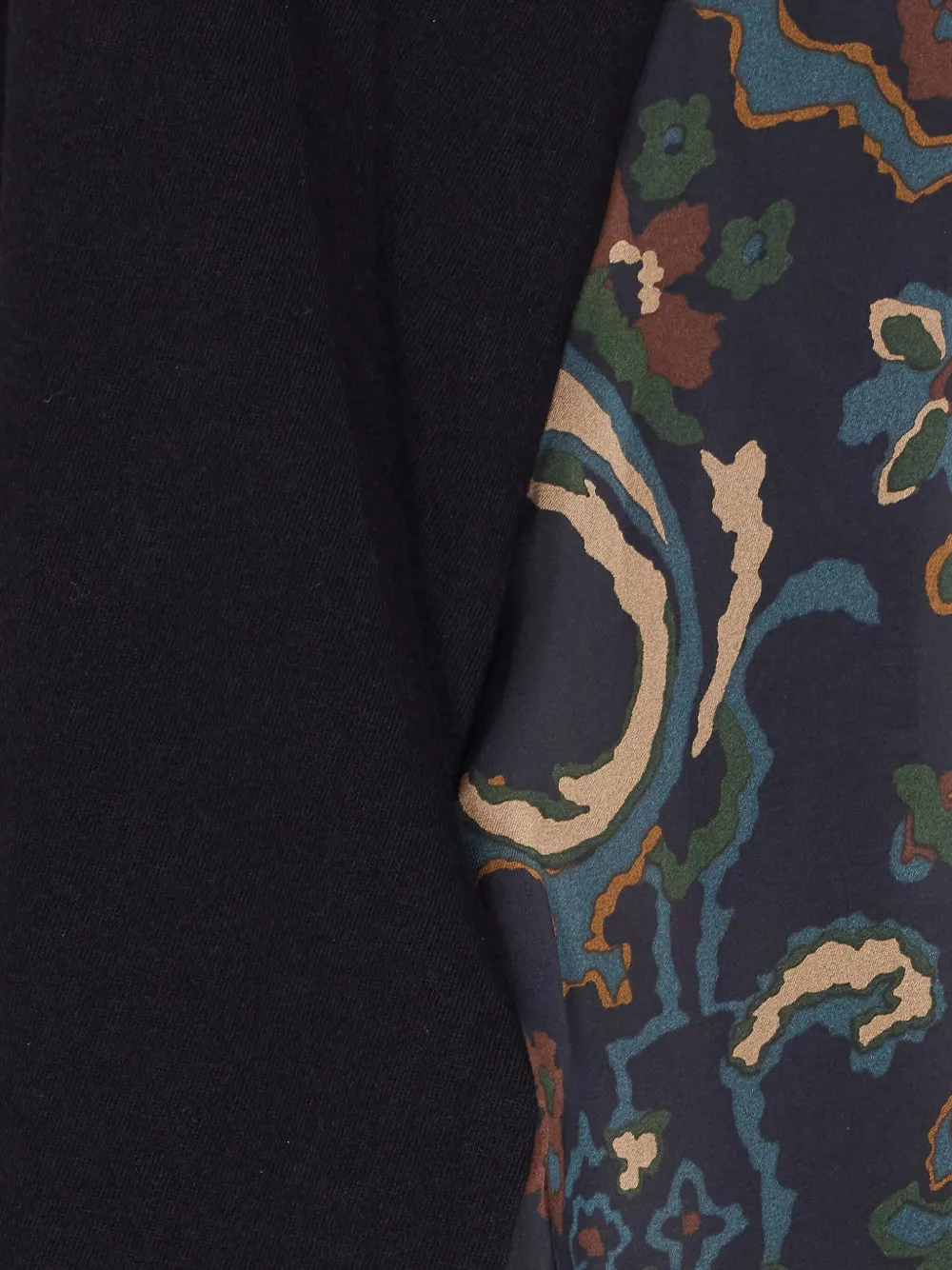 sacai T-shirt met bloemenprint en zak Zwart