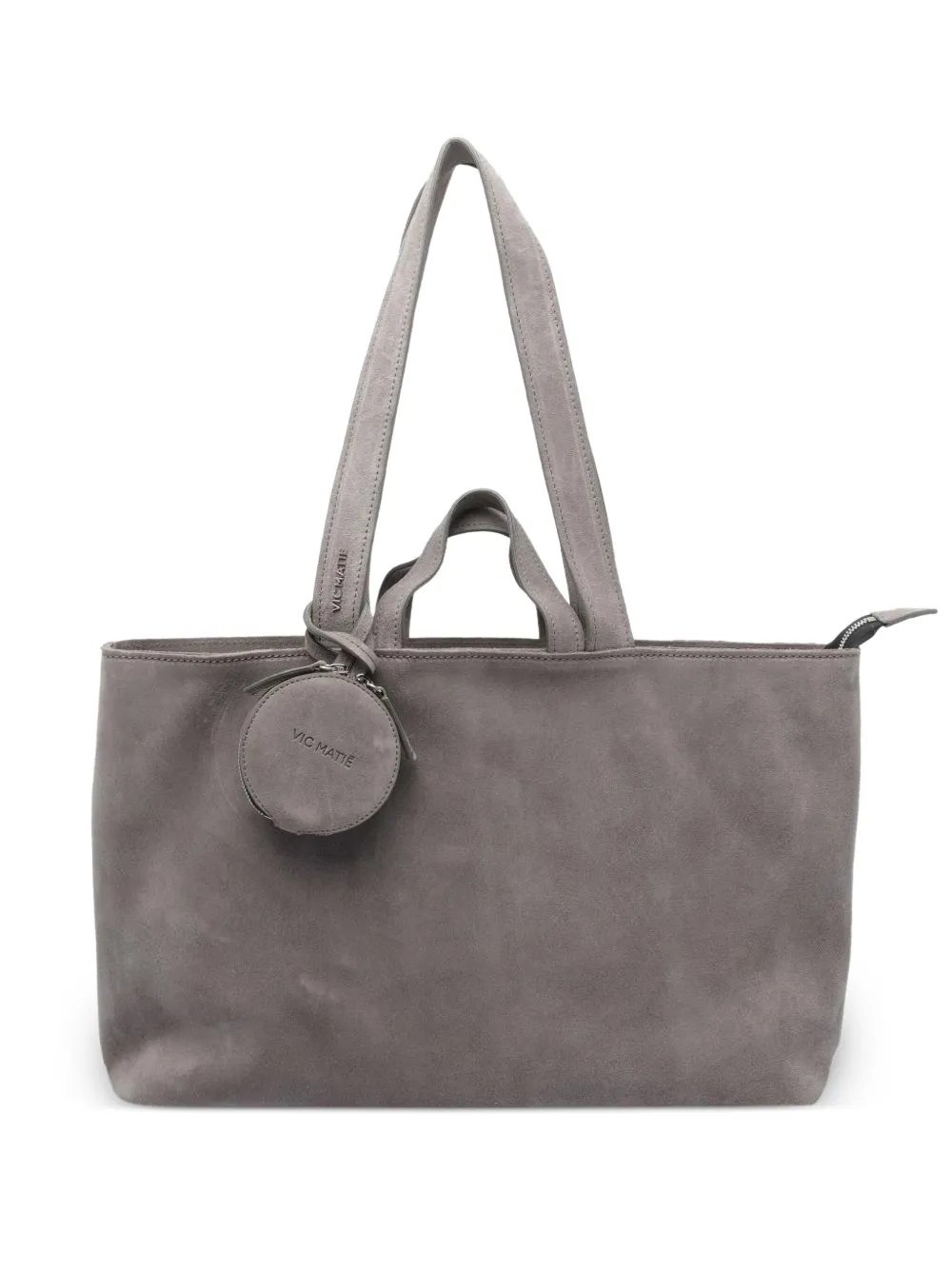 Vic Matie zip-closure suede tote bag | Grey | Image 1