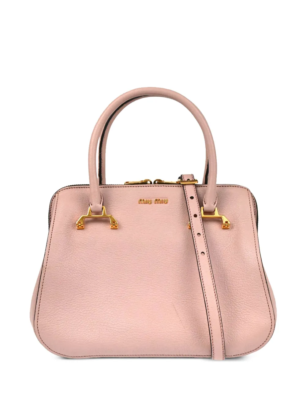 Pre-owned Miu Miu 2010s Leather Tote Bag In Pink