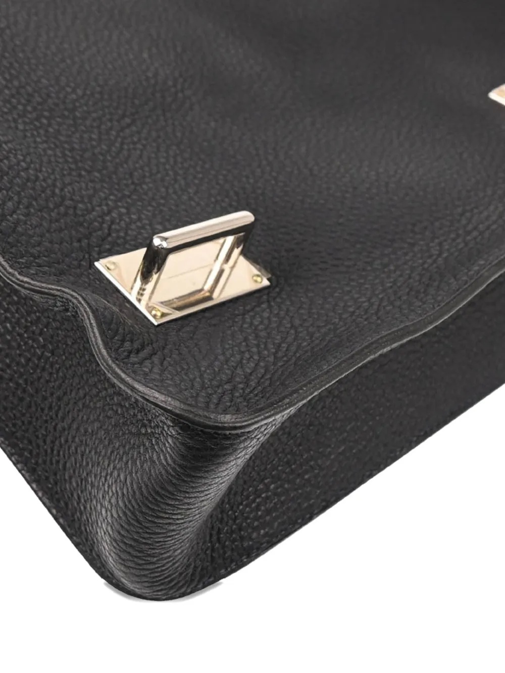 Pre-owned Hermes 2014 Taurillon Clemence Steve Caporal 27 Shoulder Bag In Black