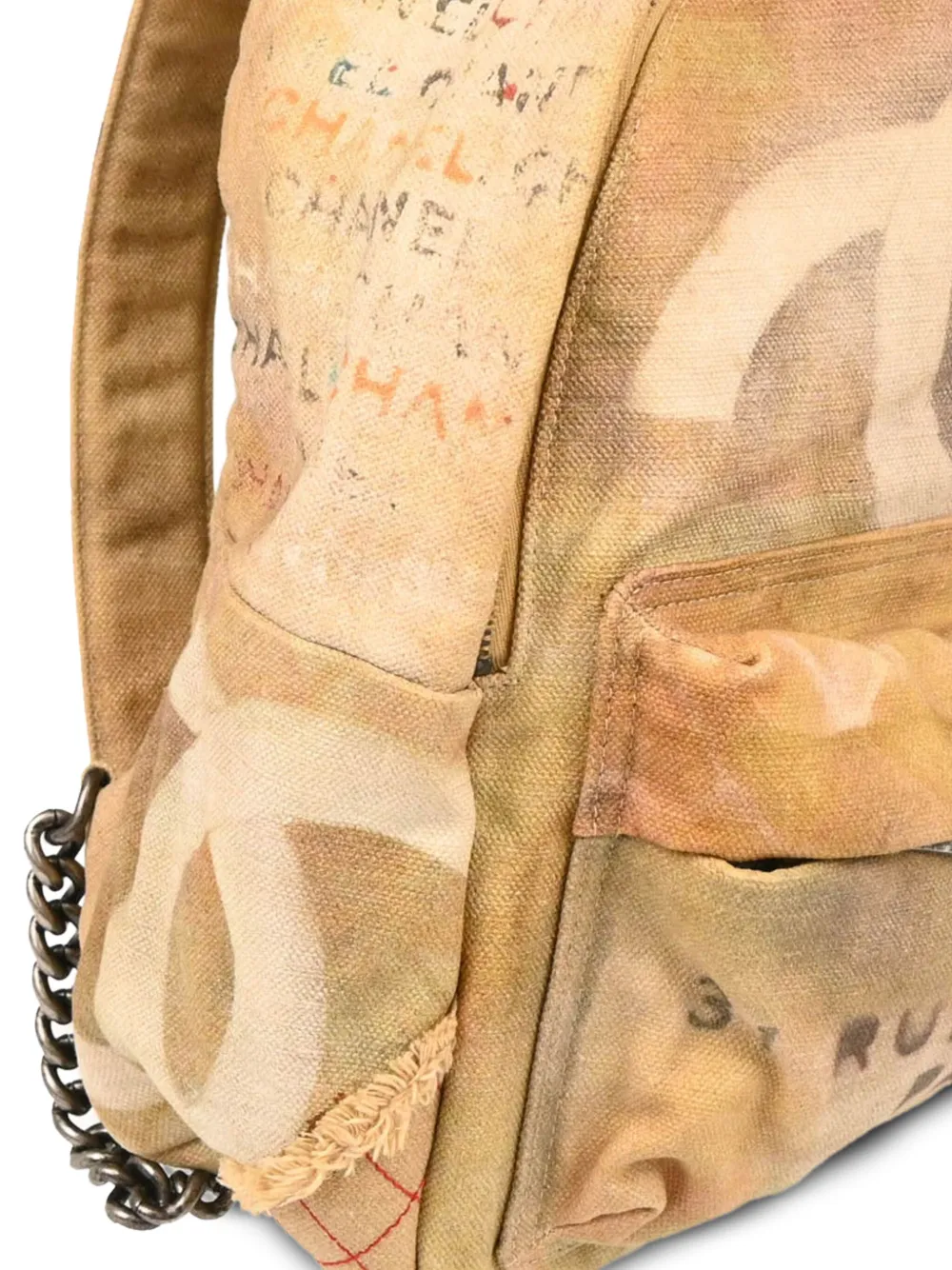 Pre-owned Chanel 2014 Graffiti Act 2 Backpack In Neutral