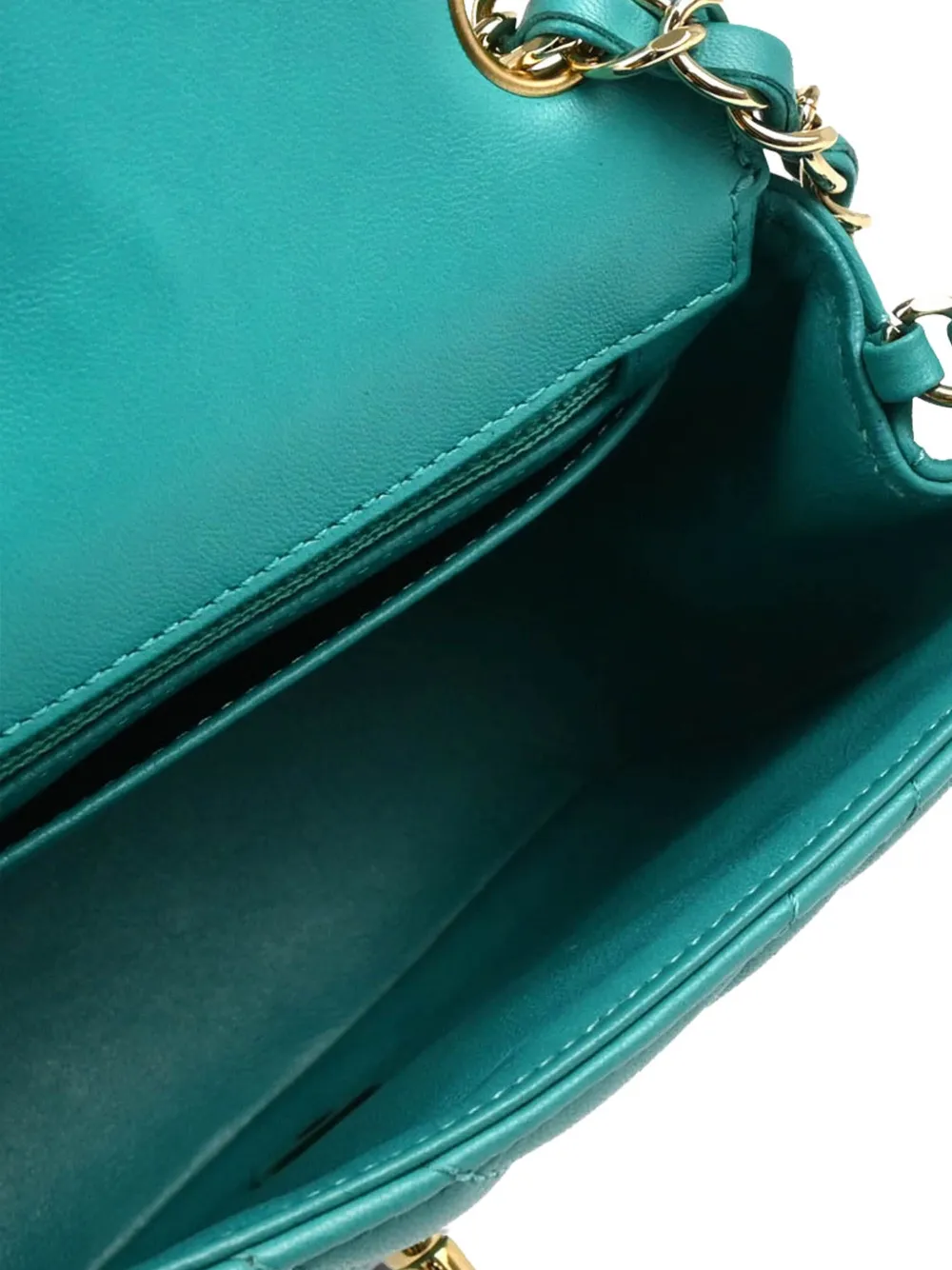 Pre-owned Chanel 2016 Mini Classic Square Flap Shoulder Bag In Blue