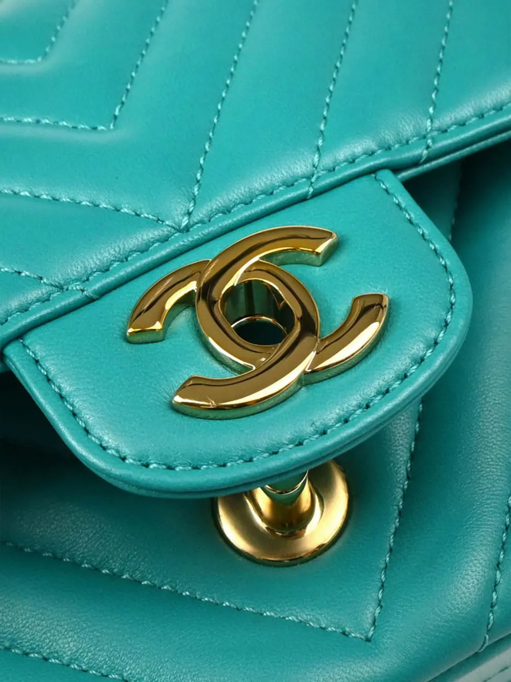 Pre-owned Chanel 2016 Mini Classic Square Flap Shoulder Bag In Blue