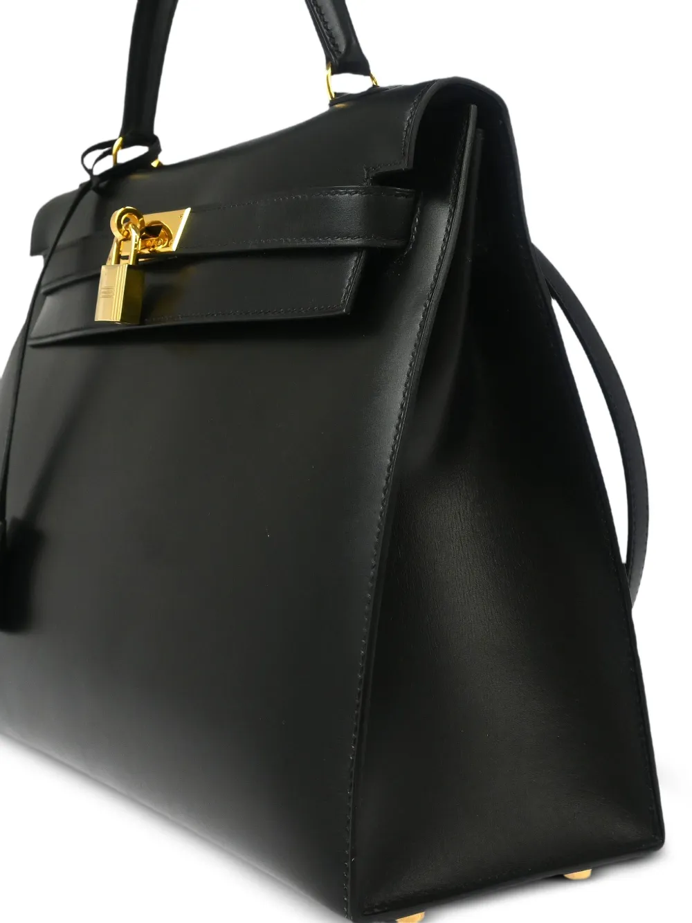 Pre-owned Hermes 1996 Kelly 32 Sellier Two-way Handbag In Black