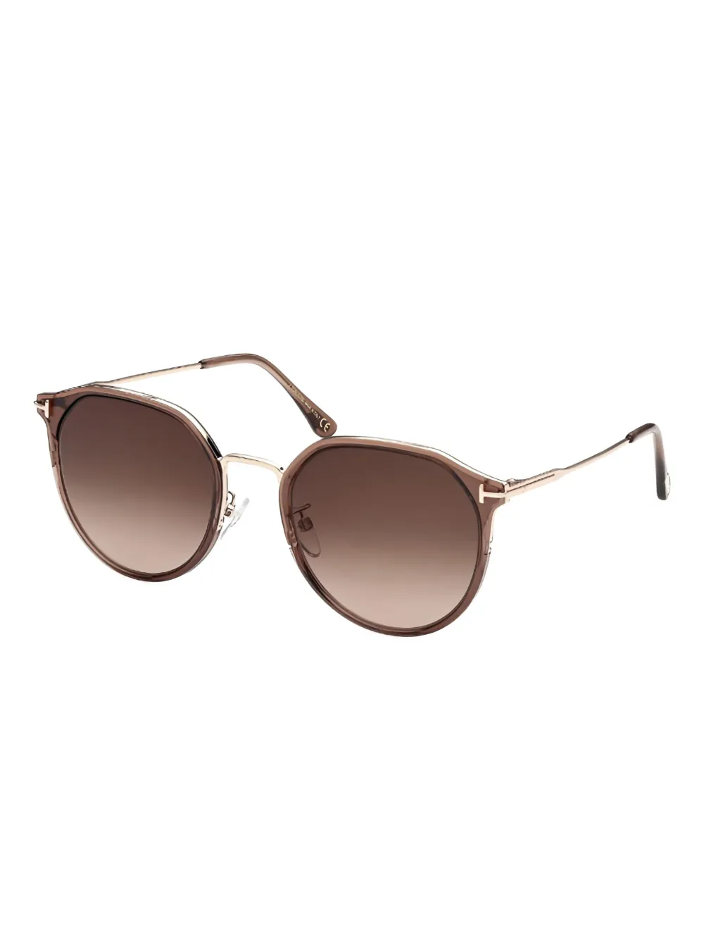 TOM FORD Eyewear round full-rim sunglasses - Bruin