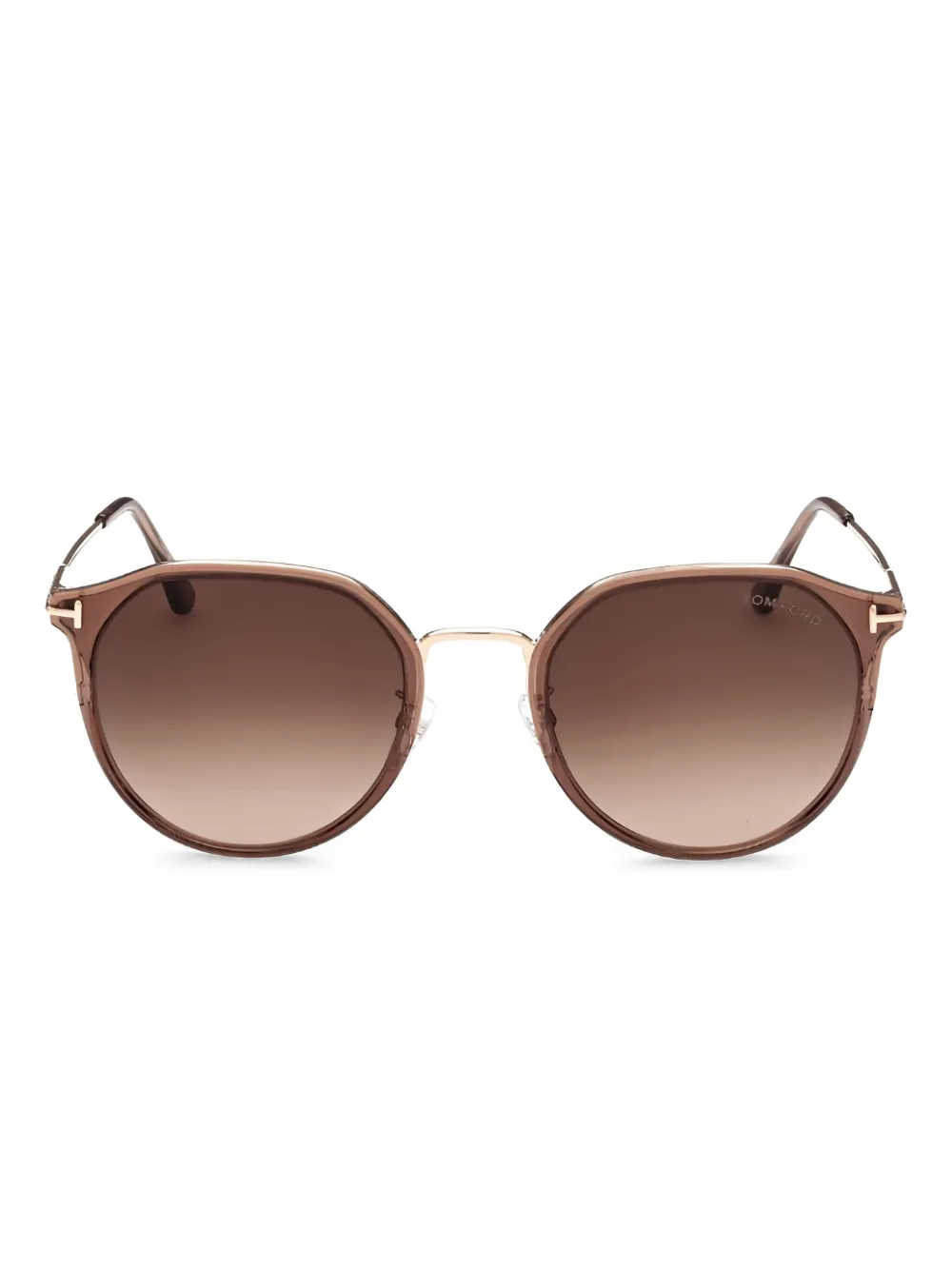 TOM FORD Eyewear Zonnebril met rond montuur Bruin