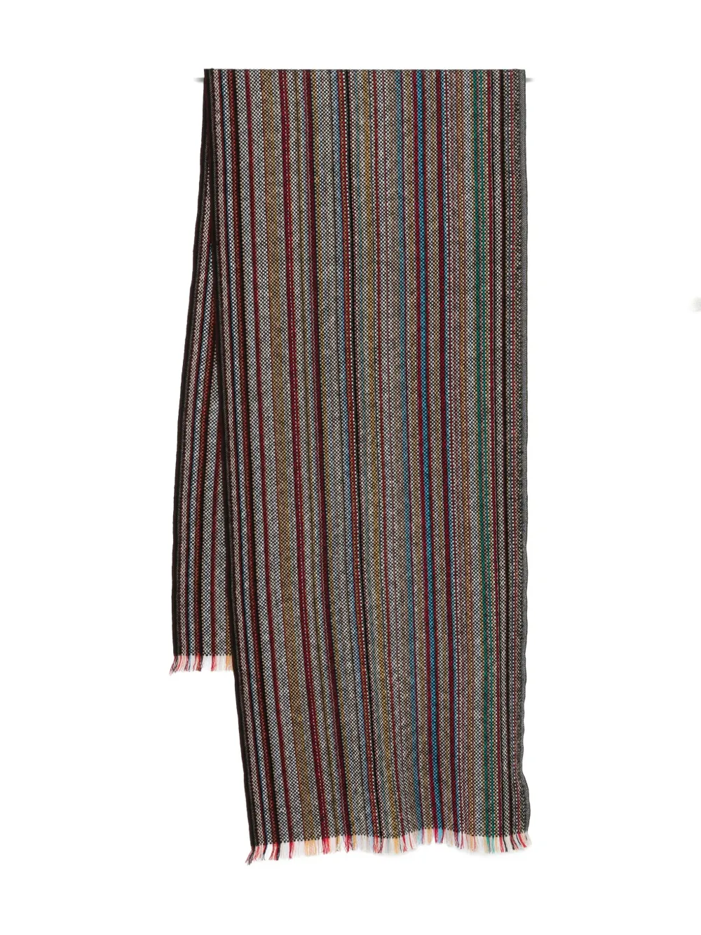 Paul Smith striped fringed scarf - Nero