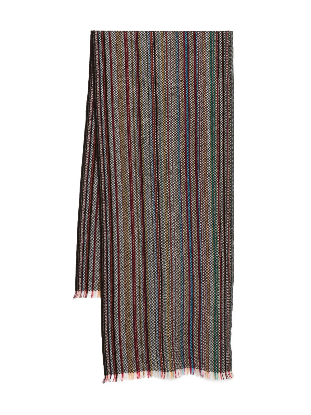 Paul Smith striped fringed scarf Zwart