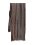 Paul Smith striped fringed scarf - Black