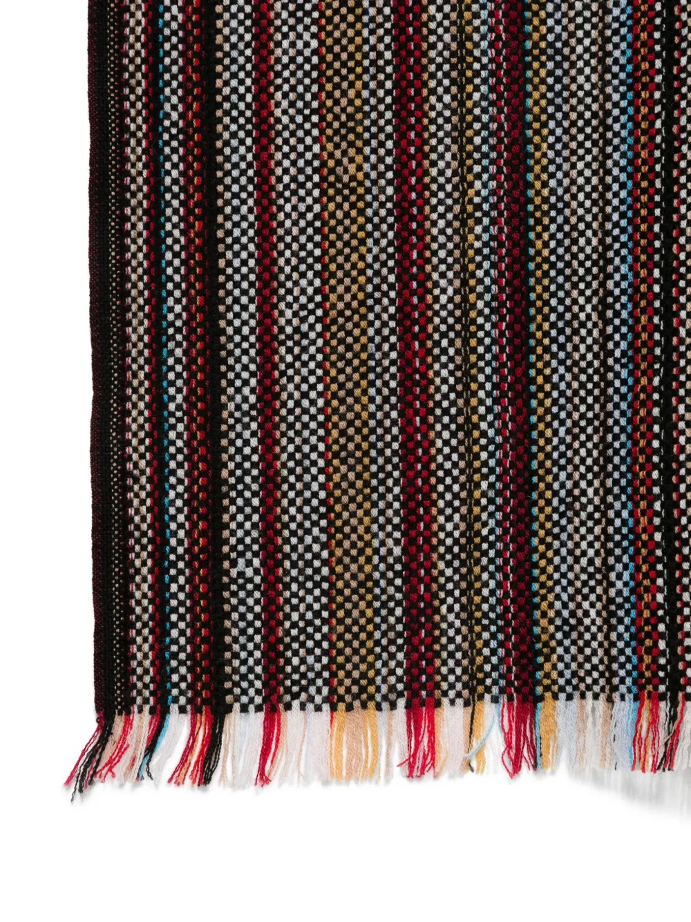 Paul Smith striped fringed scarf - Zwart