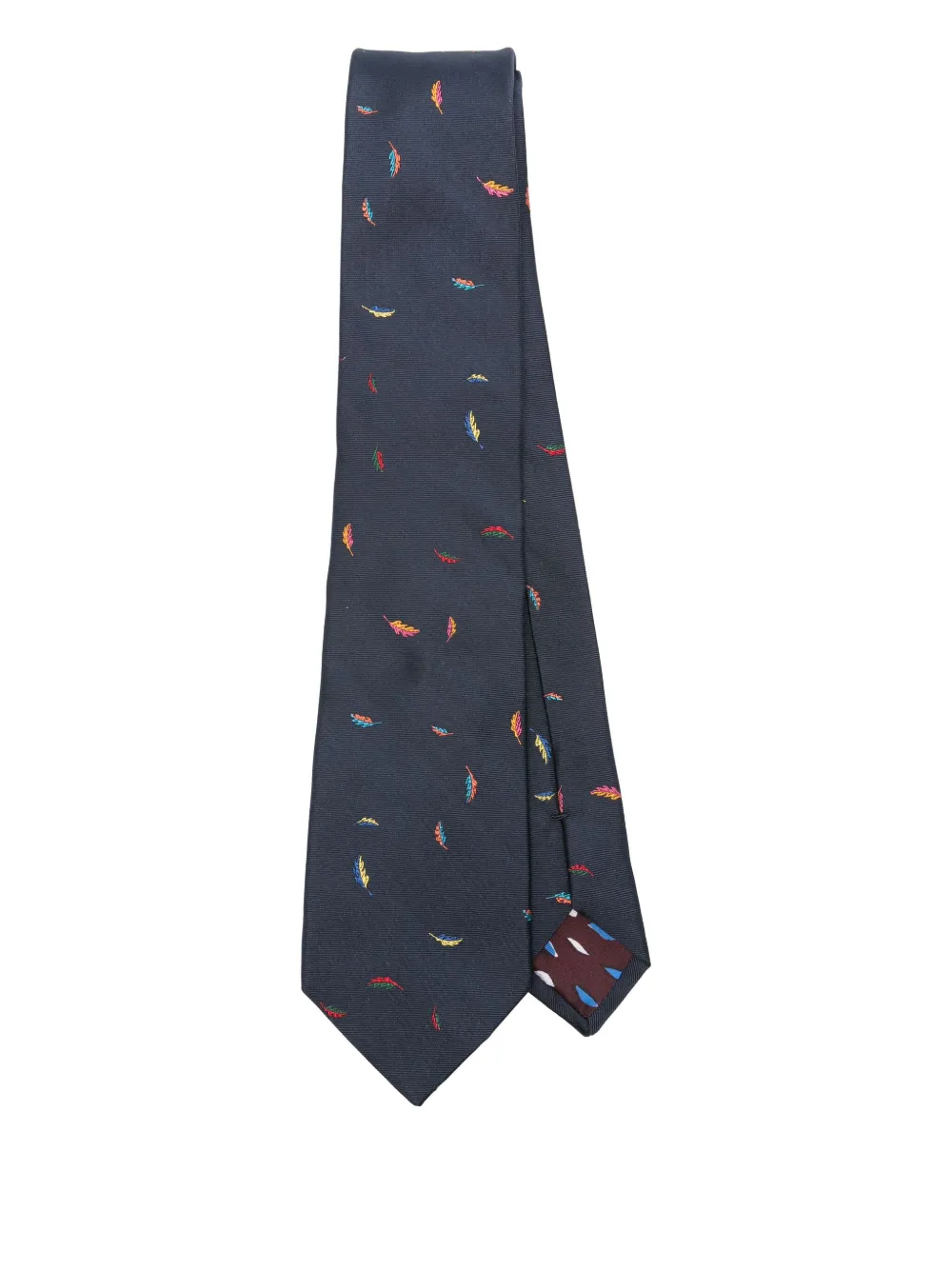 feather-print tie