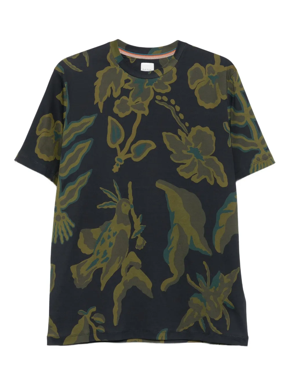 Paul Smith floral-bird print T-shirt Blauw