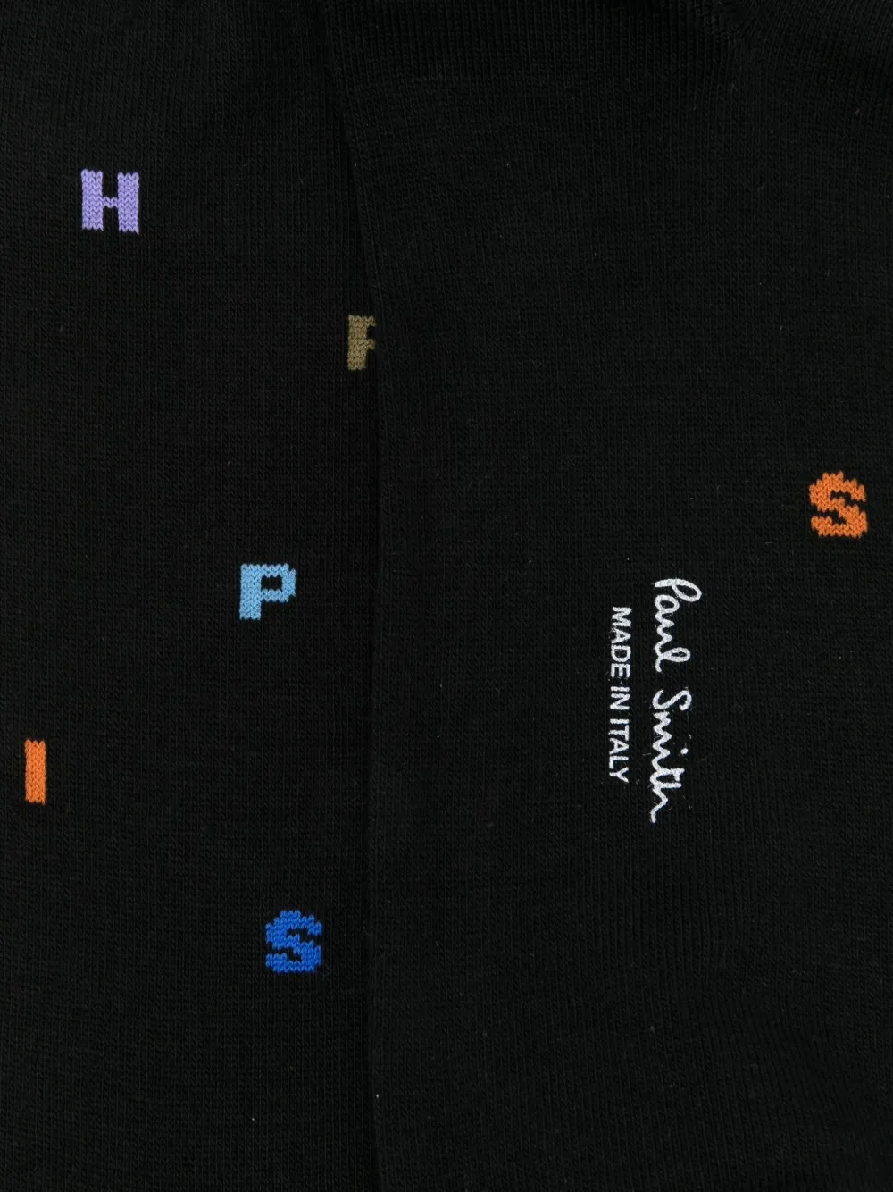 Paul Smith Colorful Letter Pattern Ankle And Mid-calf Socks In Black