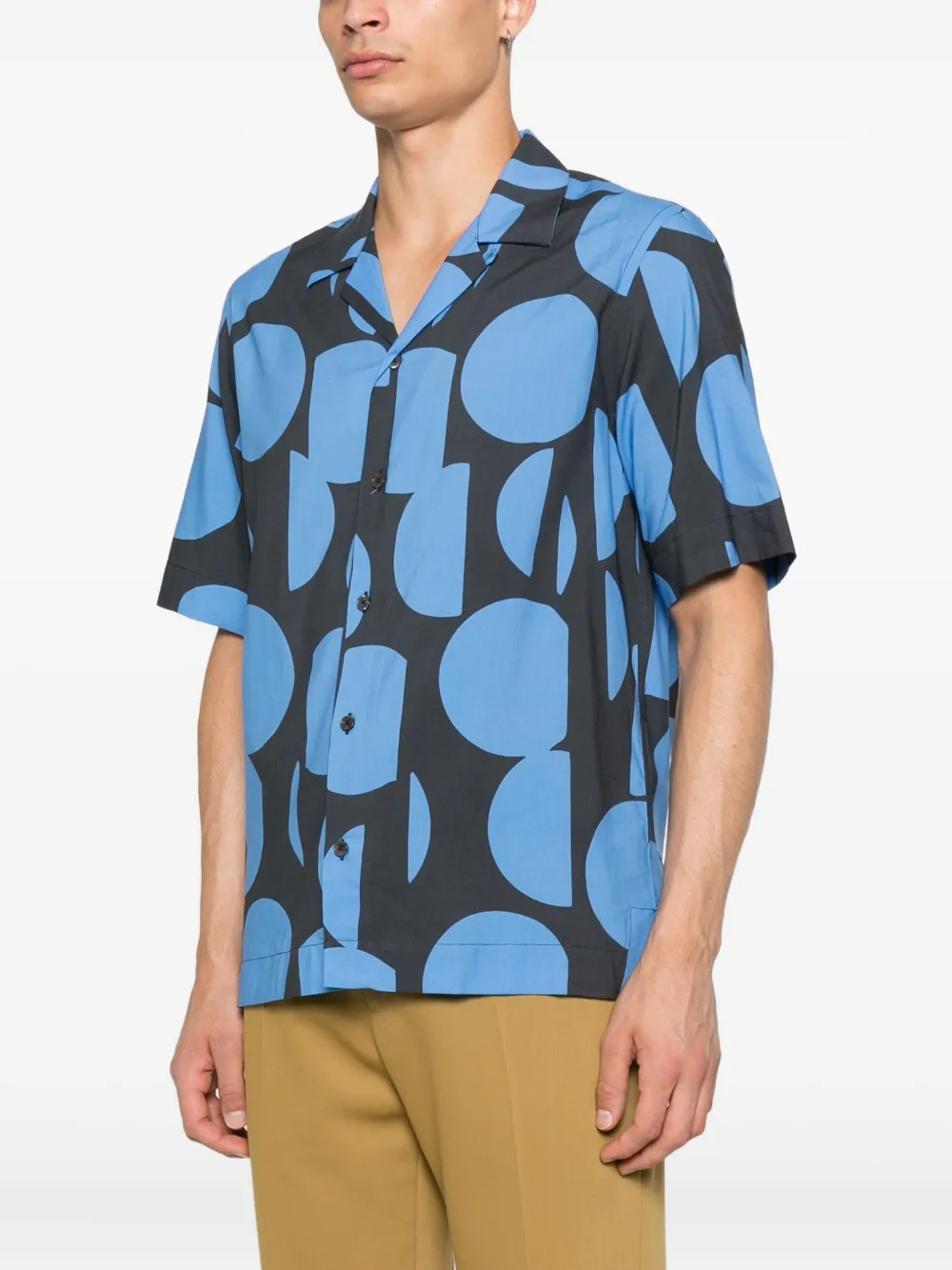 Paul Smith geometric-pattern shirt Blauw