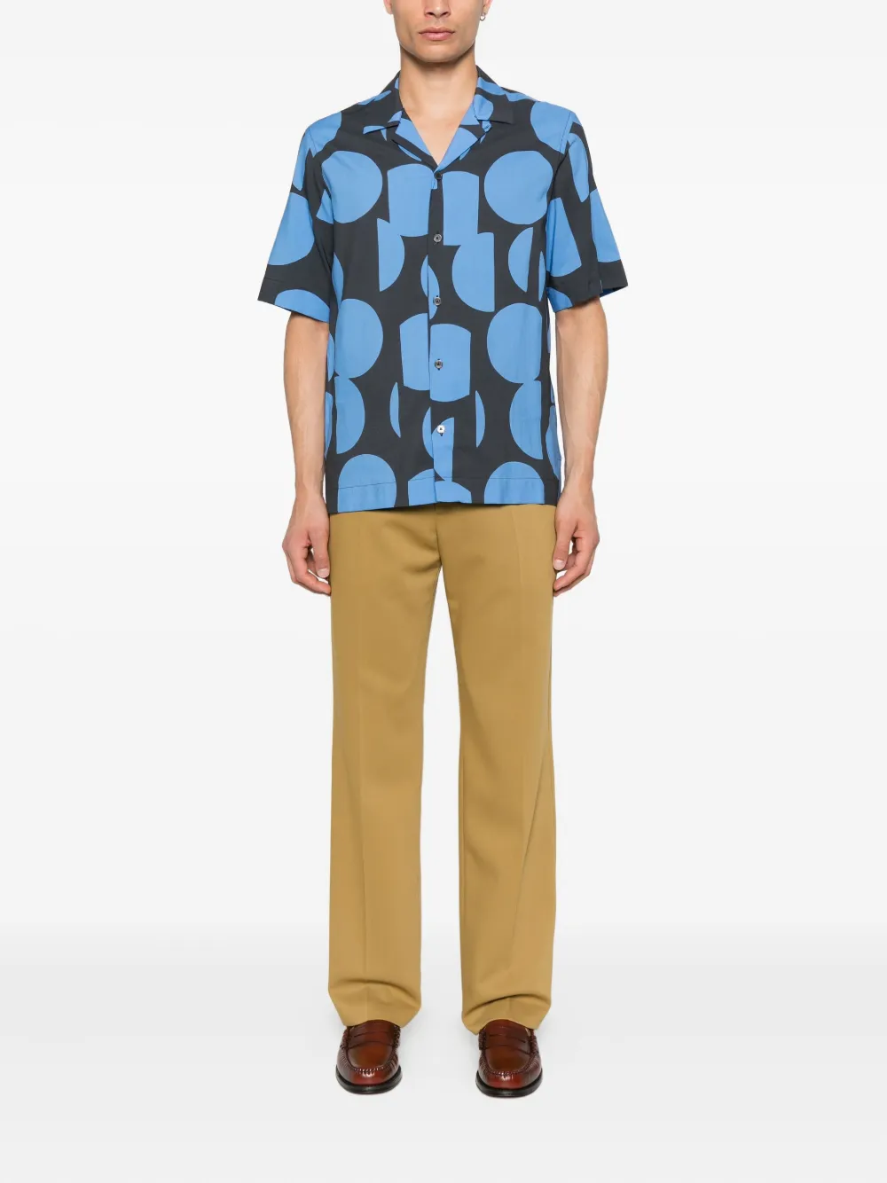 Paul Smith geometric-pattern shirt Blauw