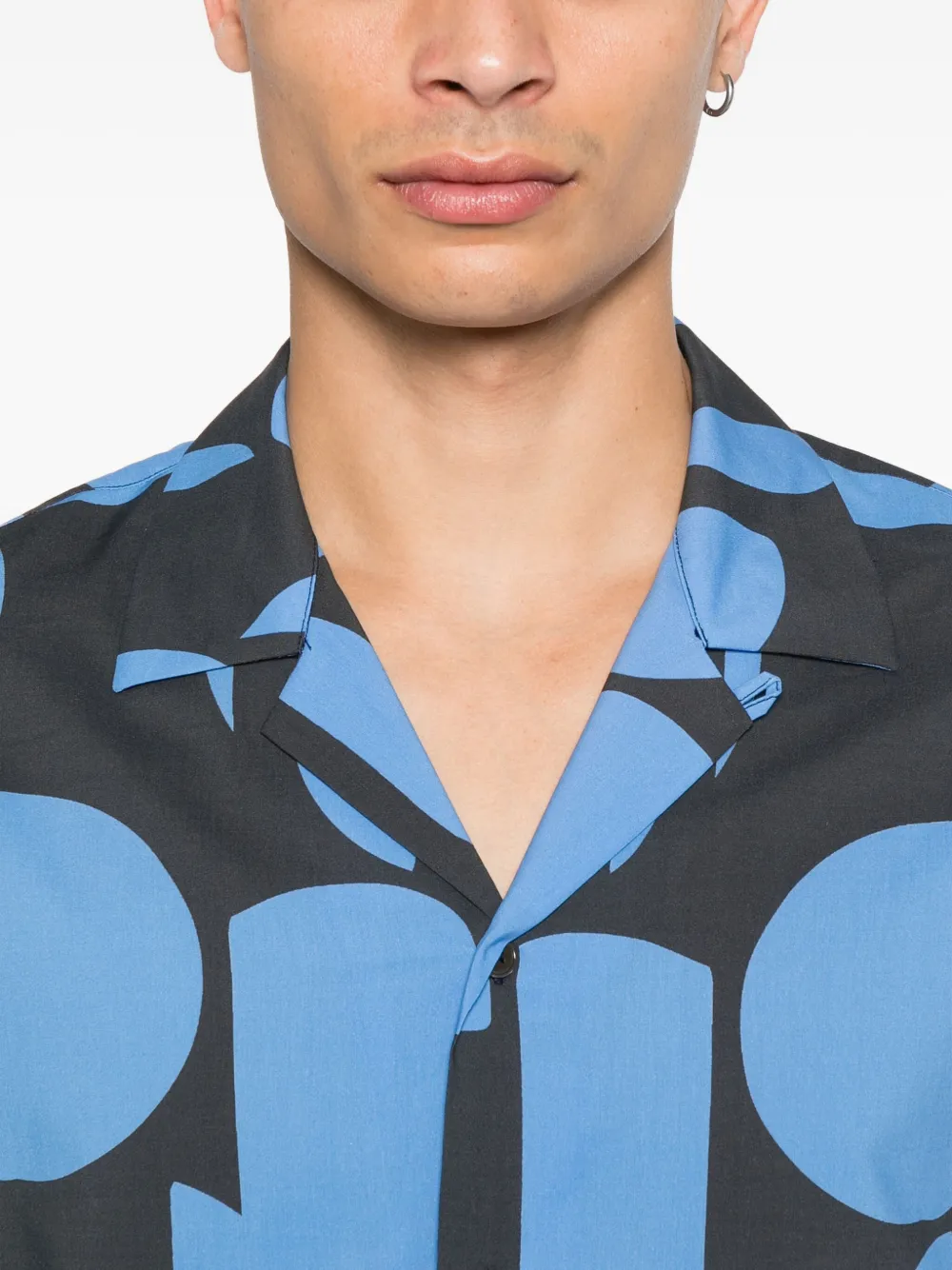 Paul Smith geometric-pattern shirt Blauw