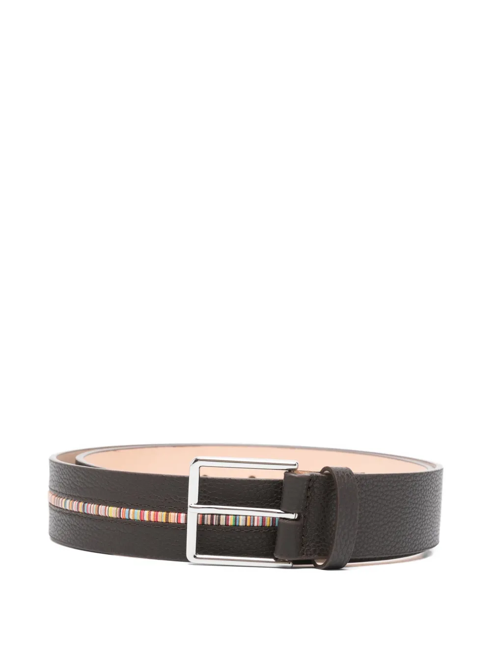 stripe-detail leather belt