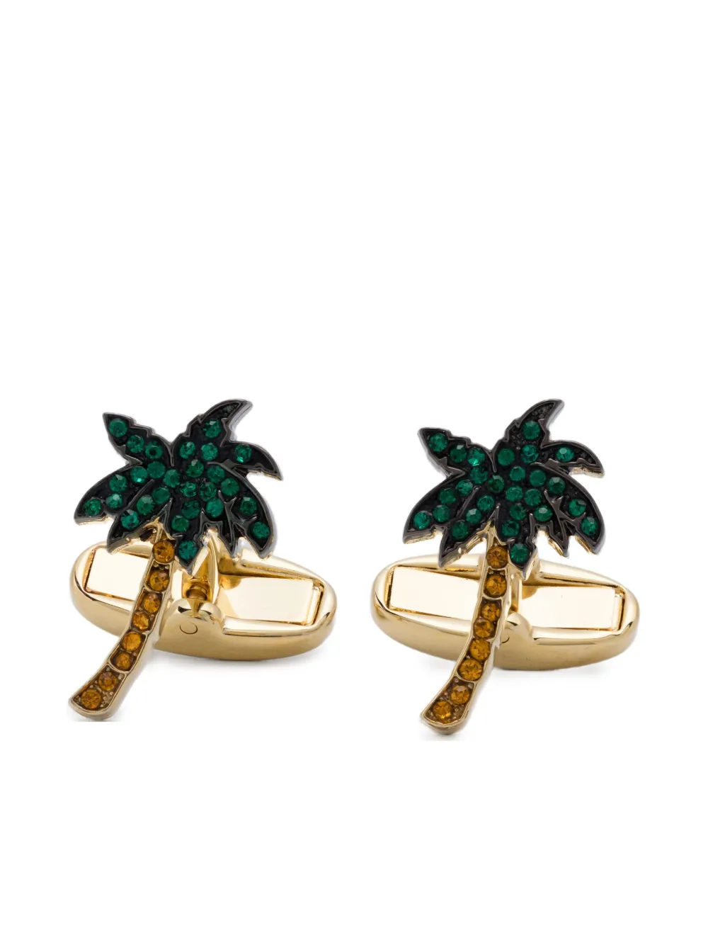 Paul Smith palm-tree brass cufflinks Geel