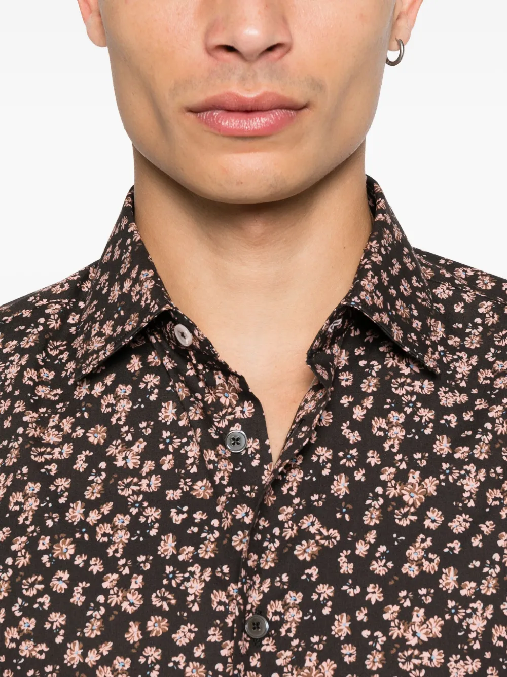 Paul Smith floral-print shirt Zwart
