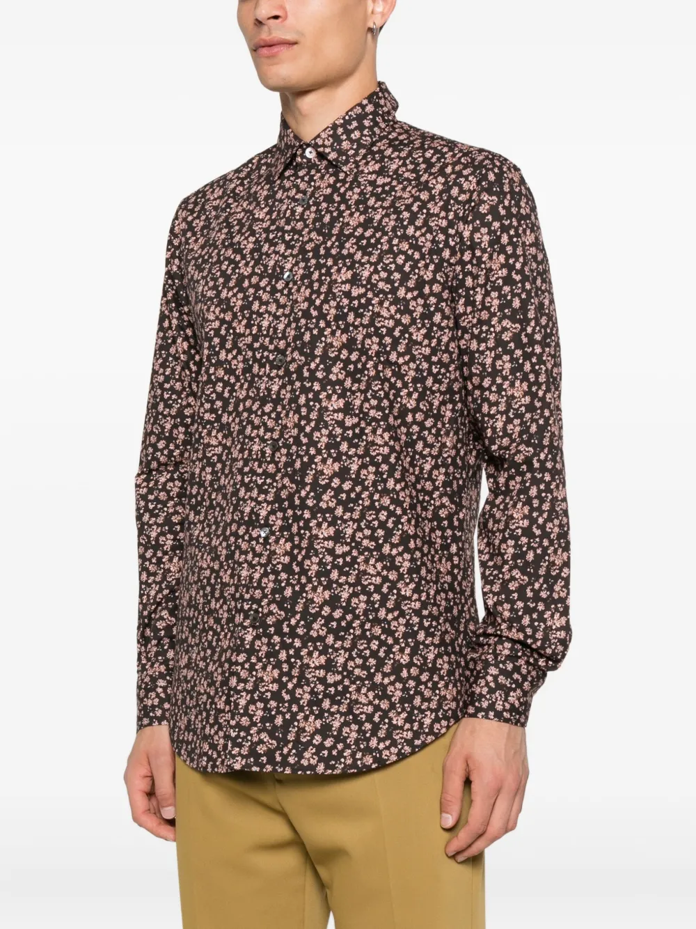 Paul Smith floral-print shirt Zwart
