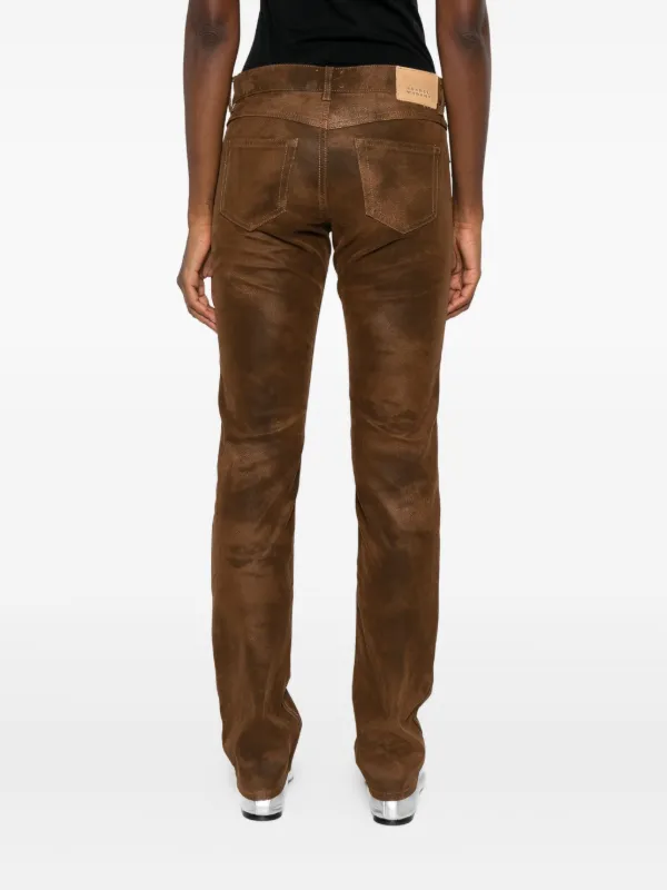 MARANT ÉTOILE Kelsie leather-effect Trousers | Brown