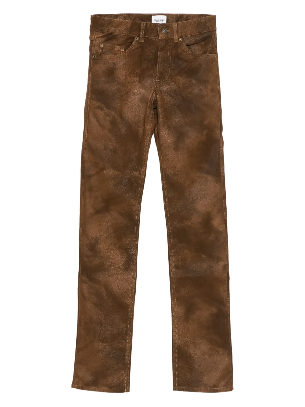MARANT ÉTOILE Kelsie leather-effect trousers | Brown | Image 1
